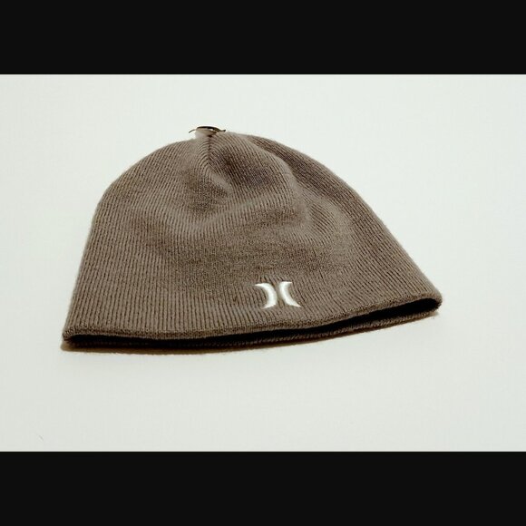 Hurley Grey Icon Staples Beanie Hat OSFM NWT - Picture 3 of 8